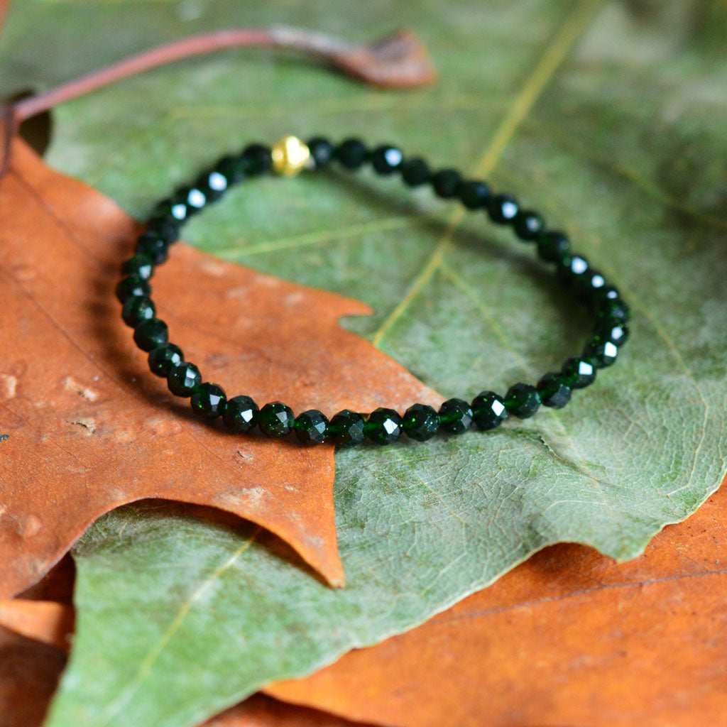 Goldfluss grün facettiert Armband