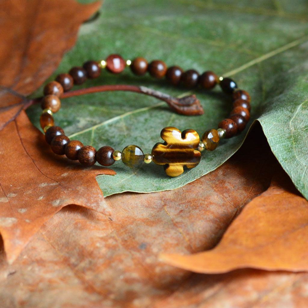 Tigerauge x Rosenholz Armband