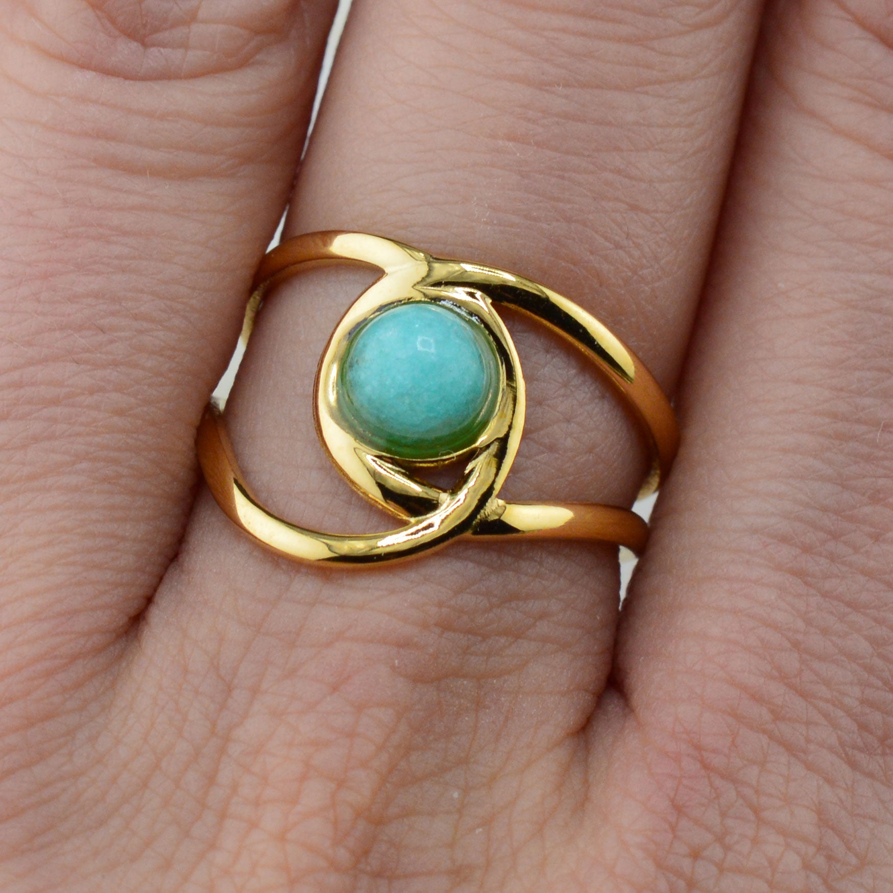 Quarz Ringe türkis