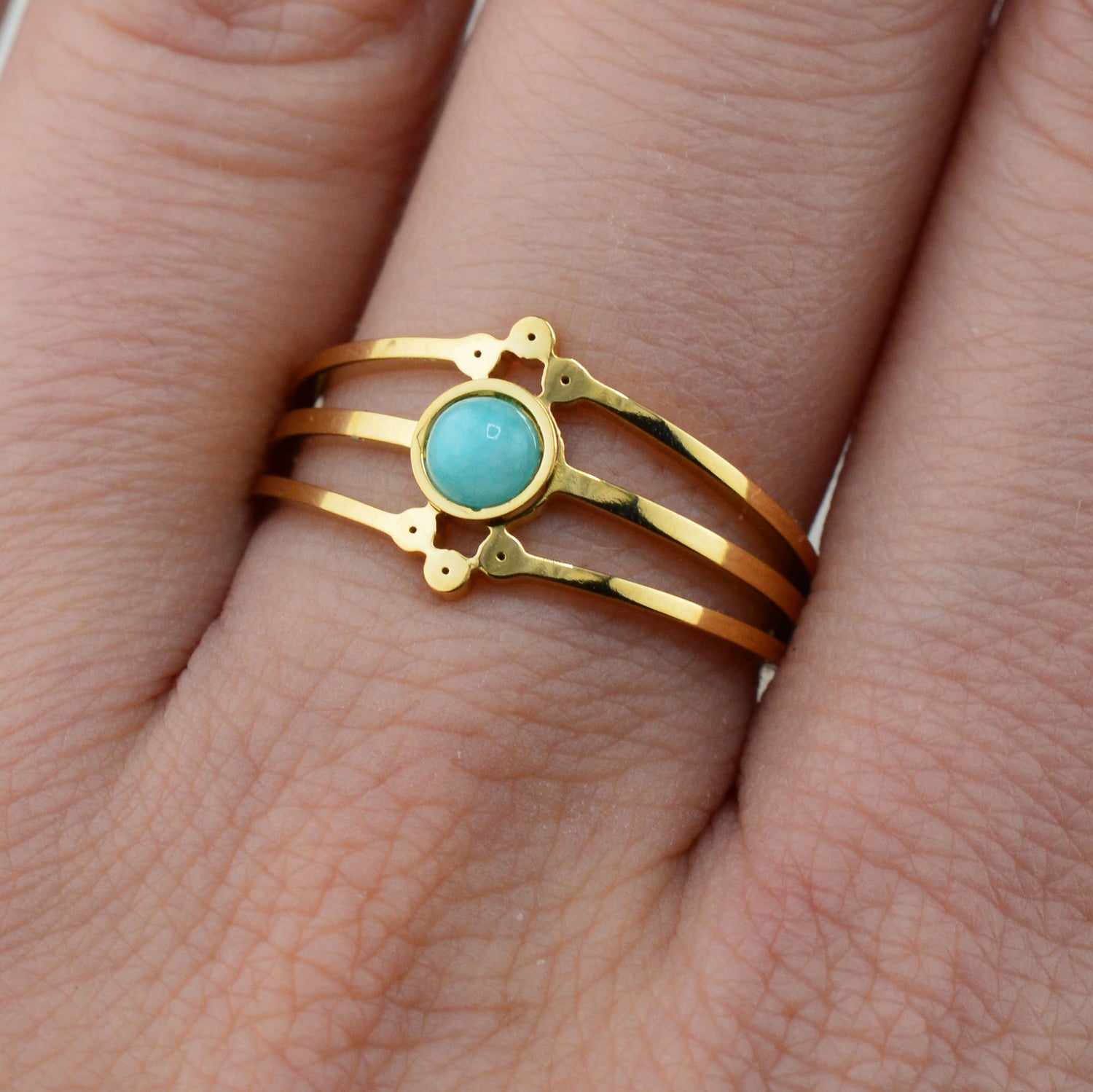Quarz Ringe türkis