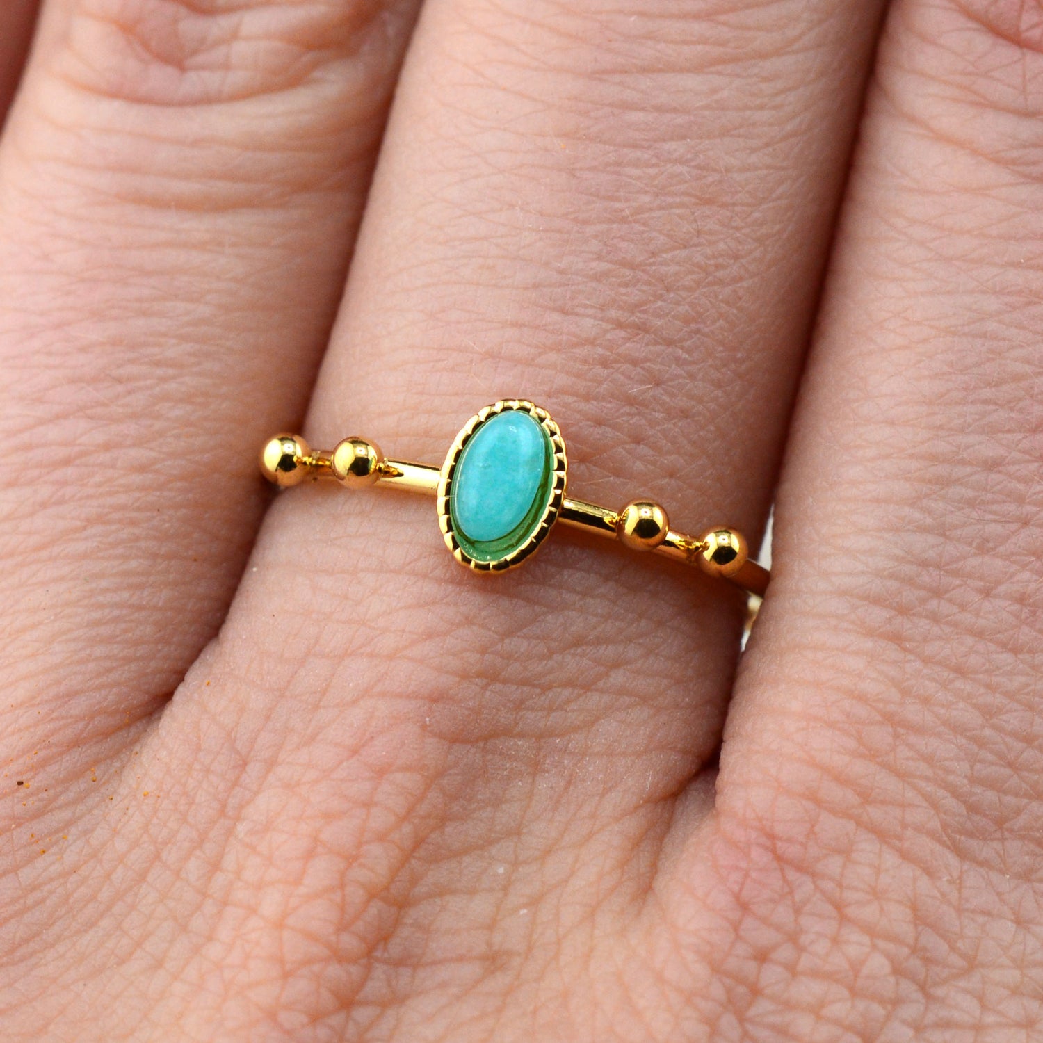 Quarz Ringe türkis
