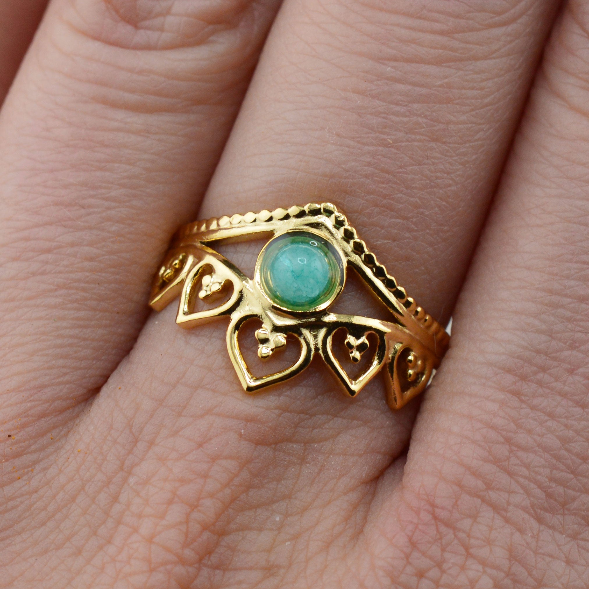 Quarz Ringe türkis