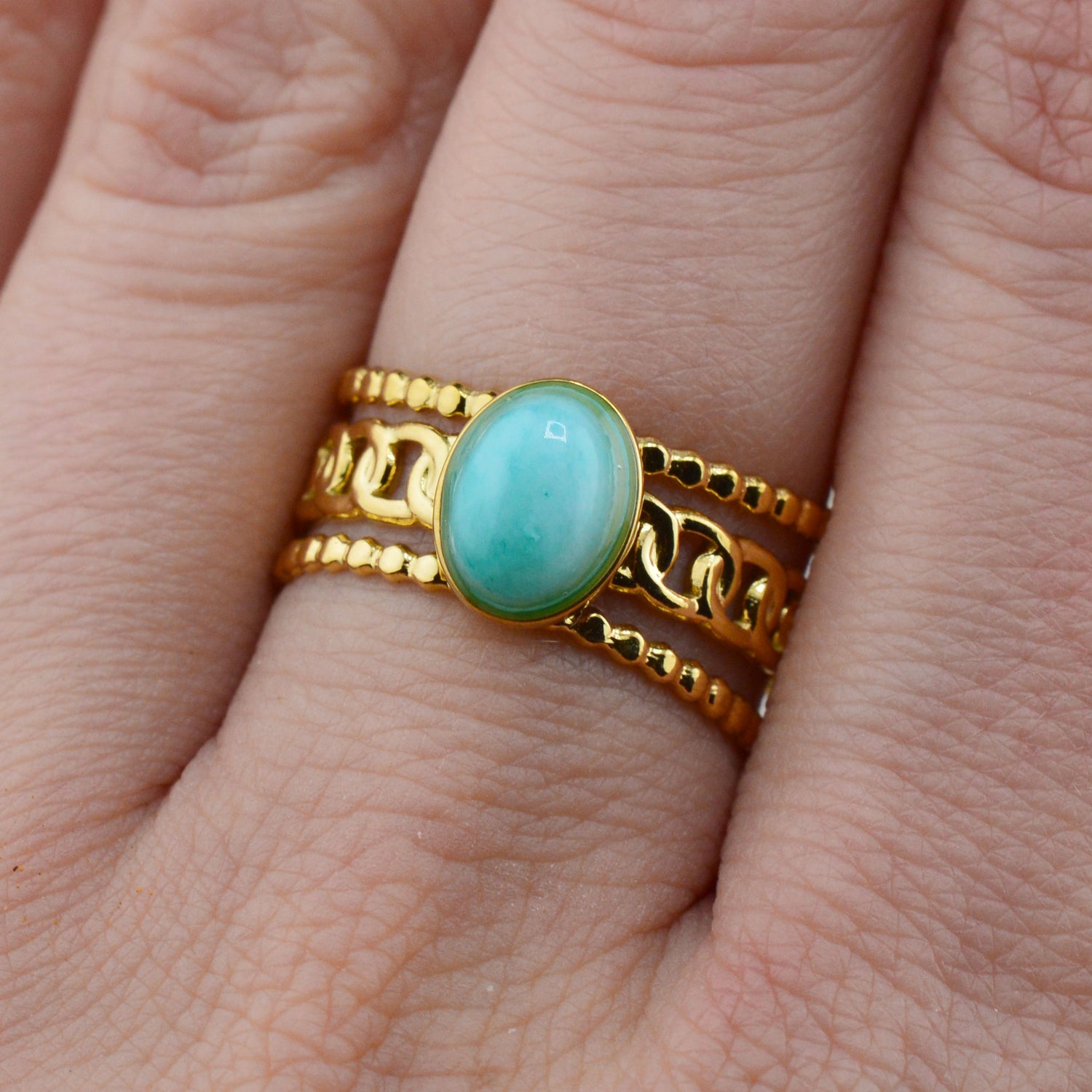 Quarz Ringe türkis