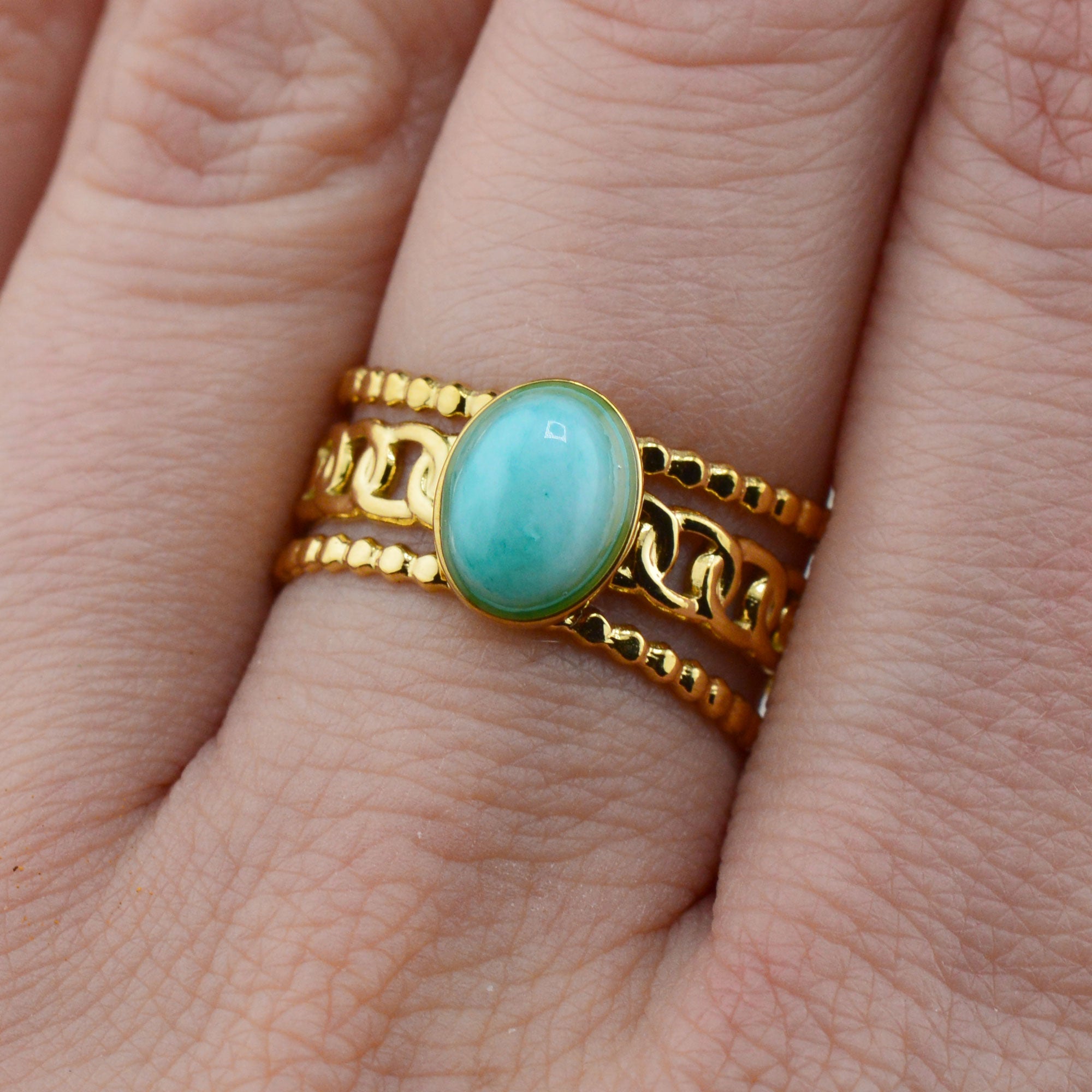 Quarz Ringe türkis