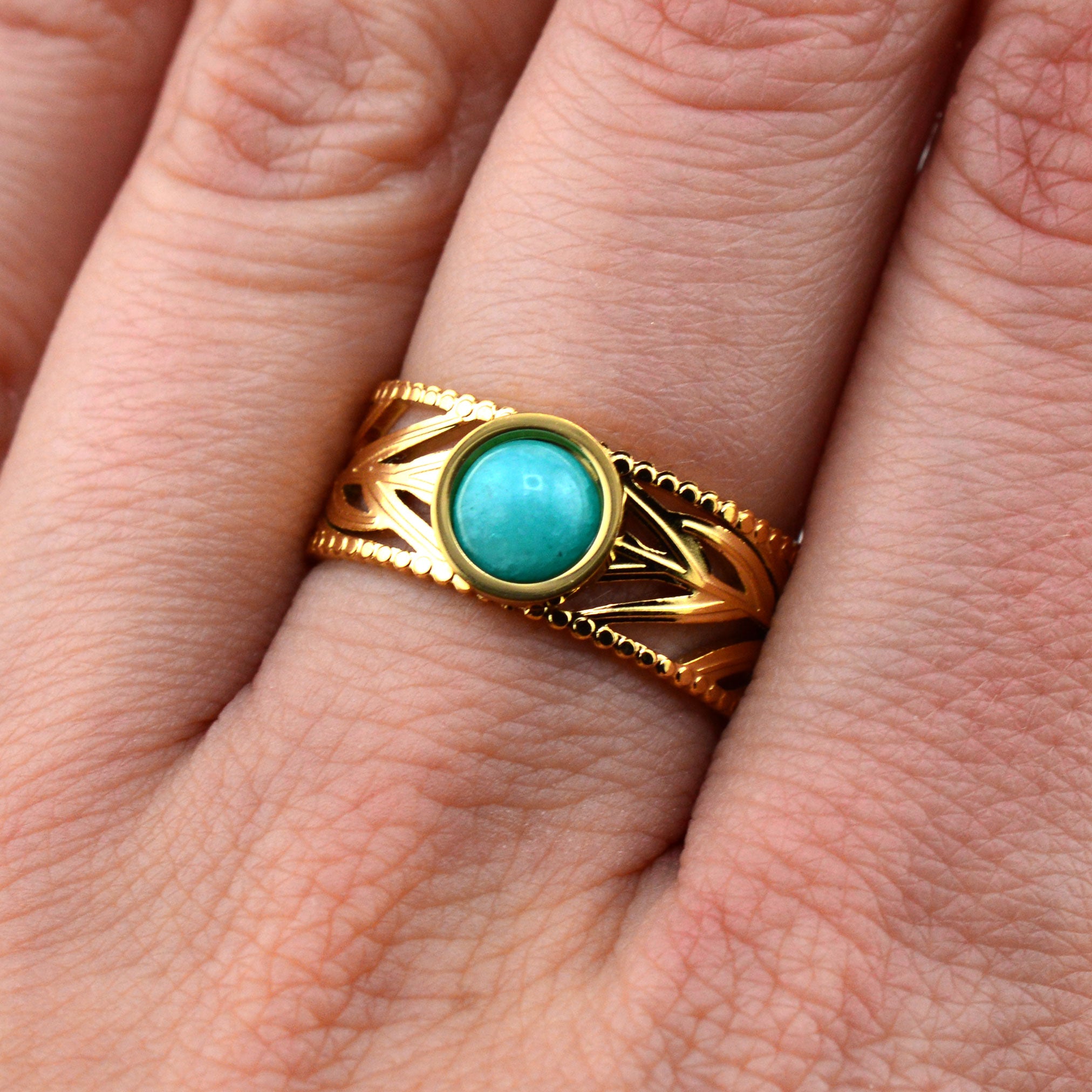 Quarz Ringe türkis