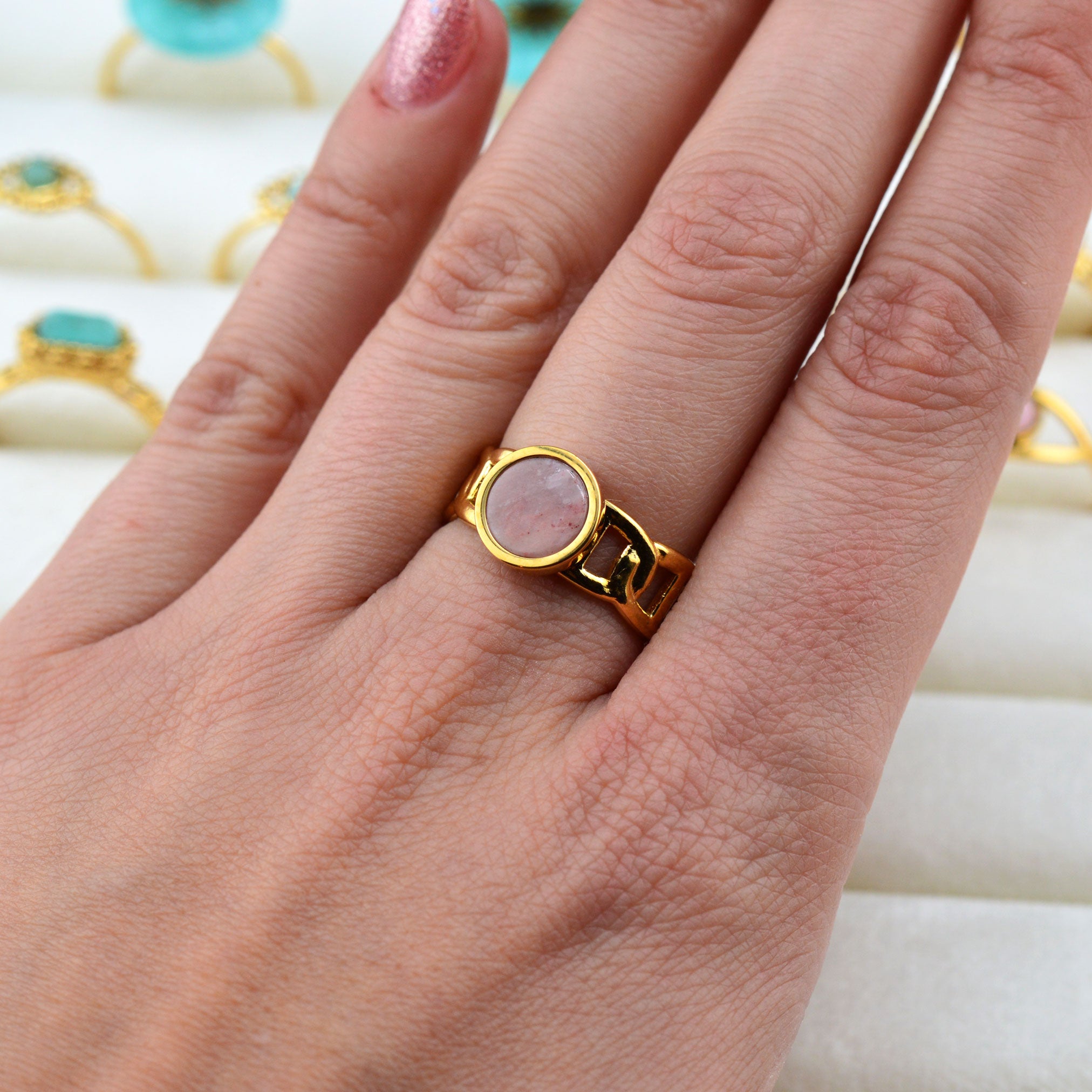 Quarz Ringe rosa