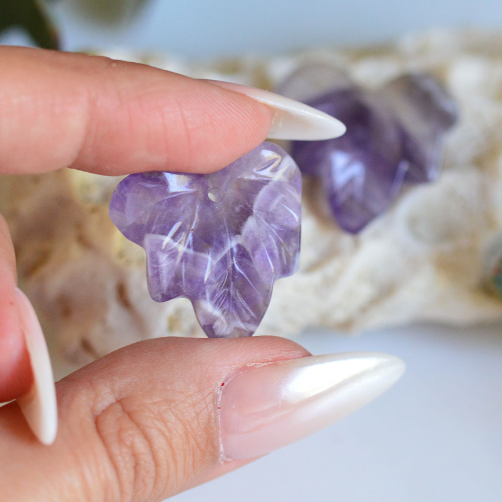 Amethyst Blatt Anhänger