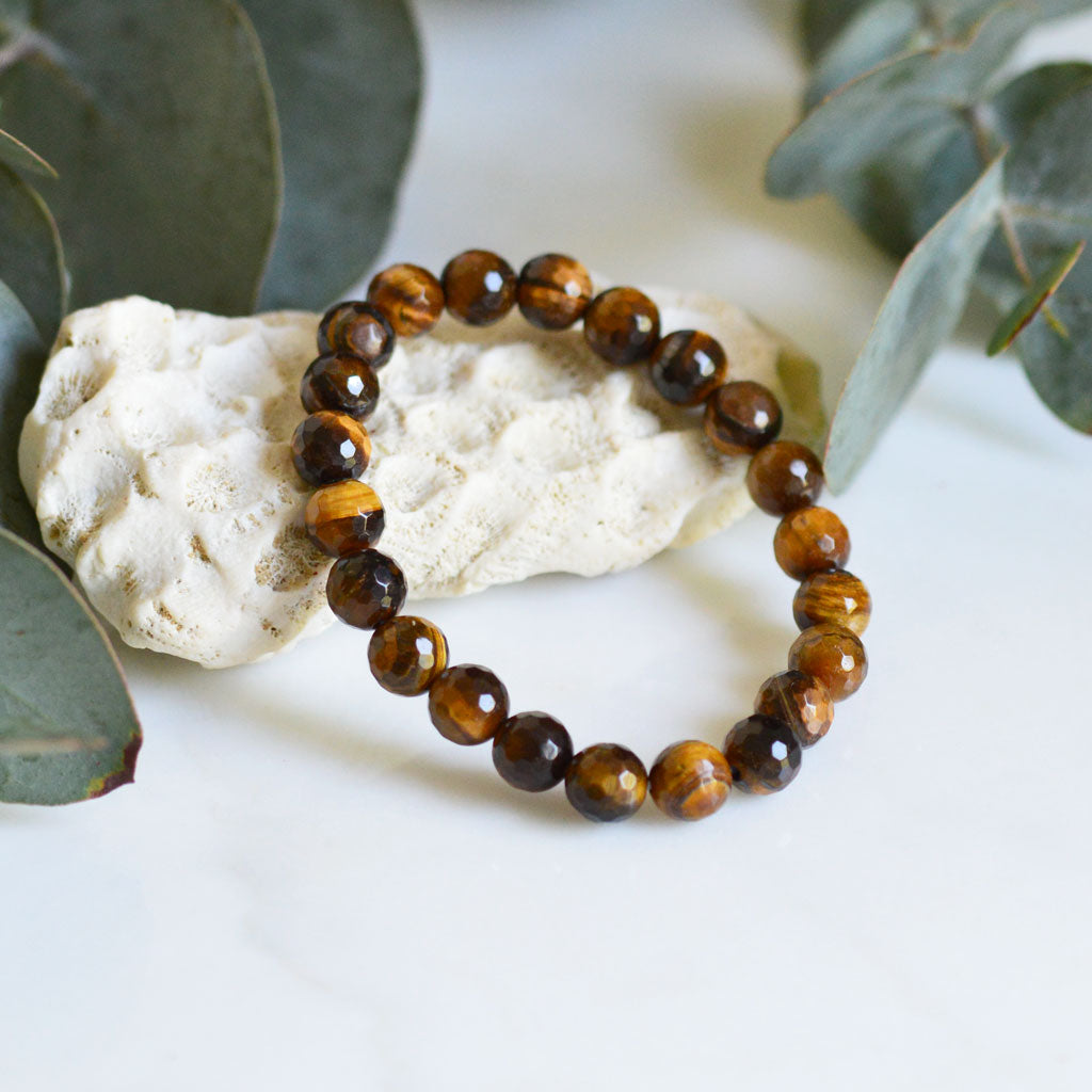 Tigerauge Armband facettiert