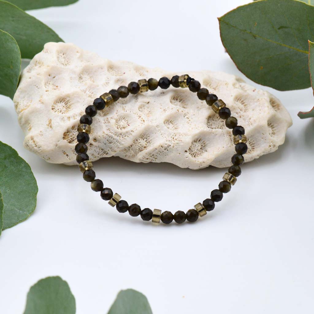 Elegant Obsidian Armband