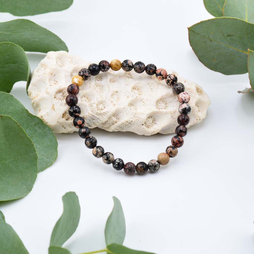 Roter Schneeflocken Obsidian Armband