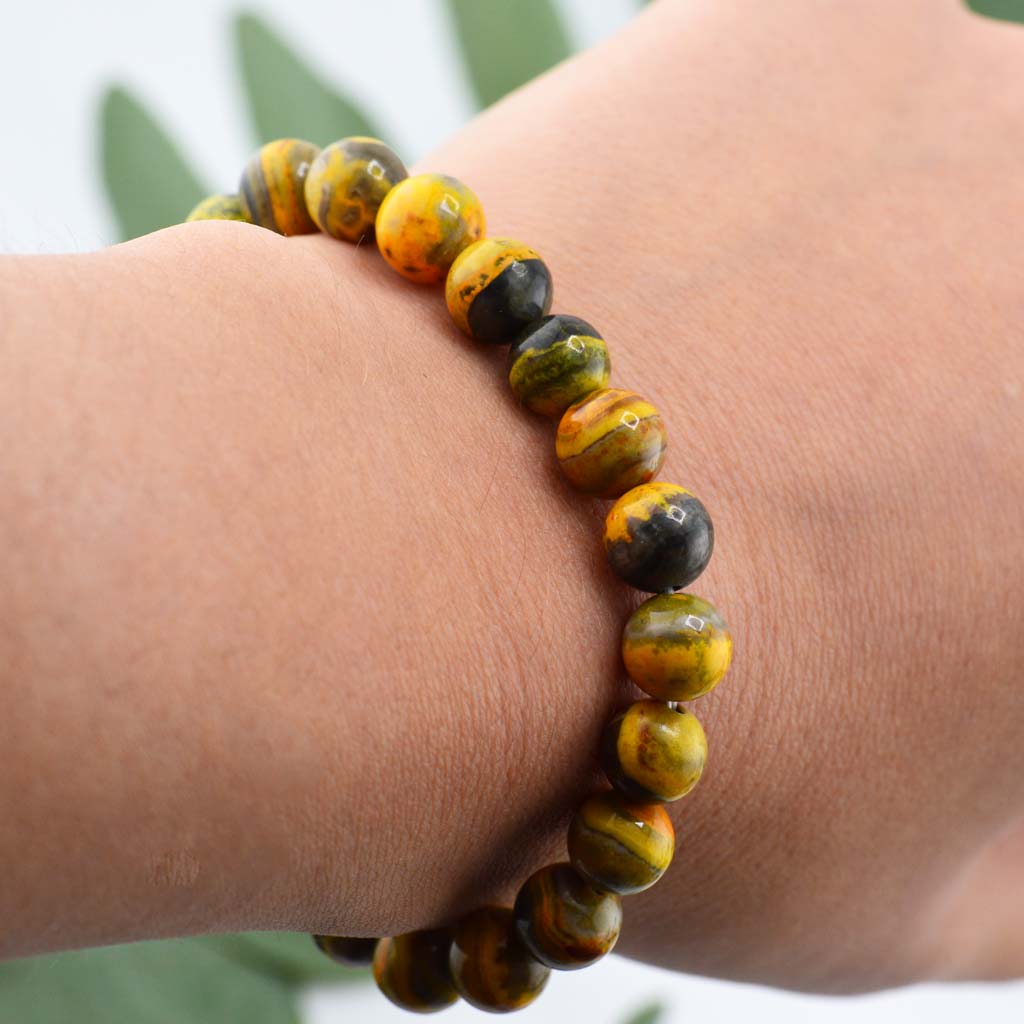 Bumble Bee Jaspis Armband Seltenheit