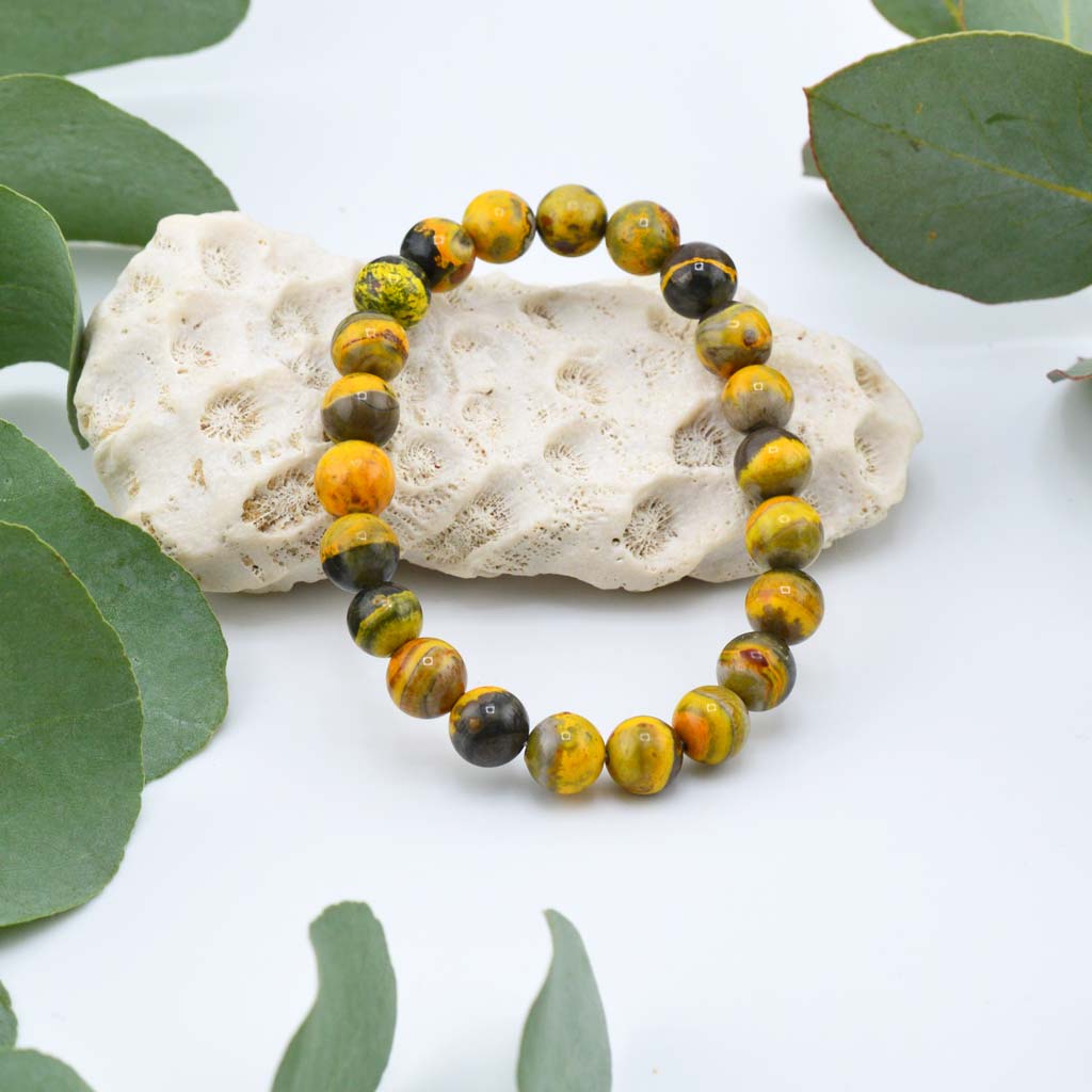 Bumble Bee Jaspis Armband Seltenheit