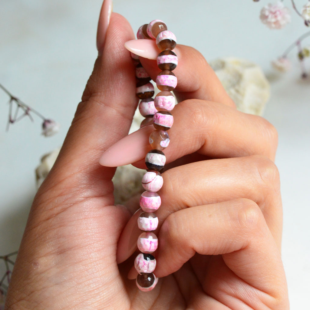 Tibet Achat rose Armband