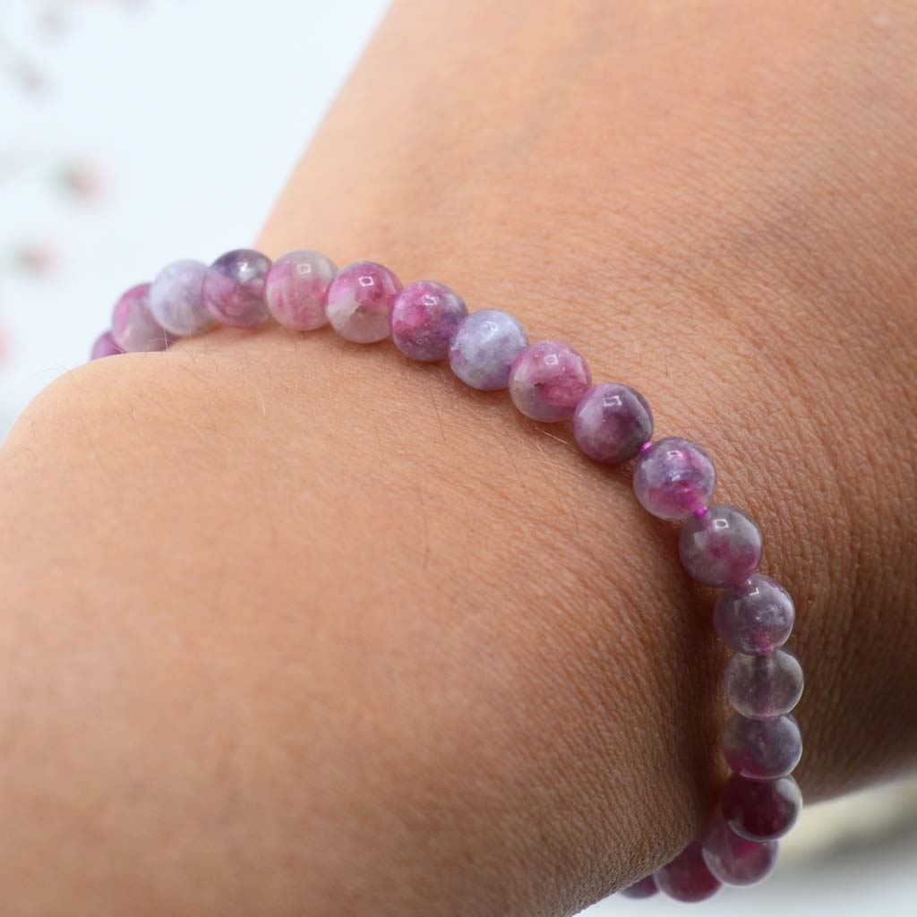 Pink Turmalin in Lepidolite Armband