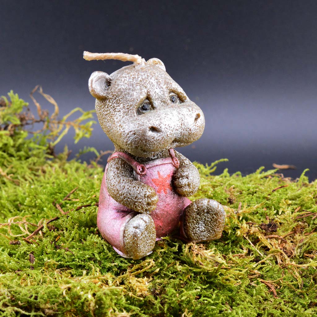 Happy Nilpferdchen Kerze