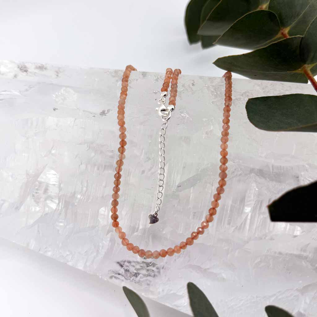 Mondstein Halskette rosa