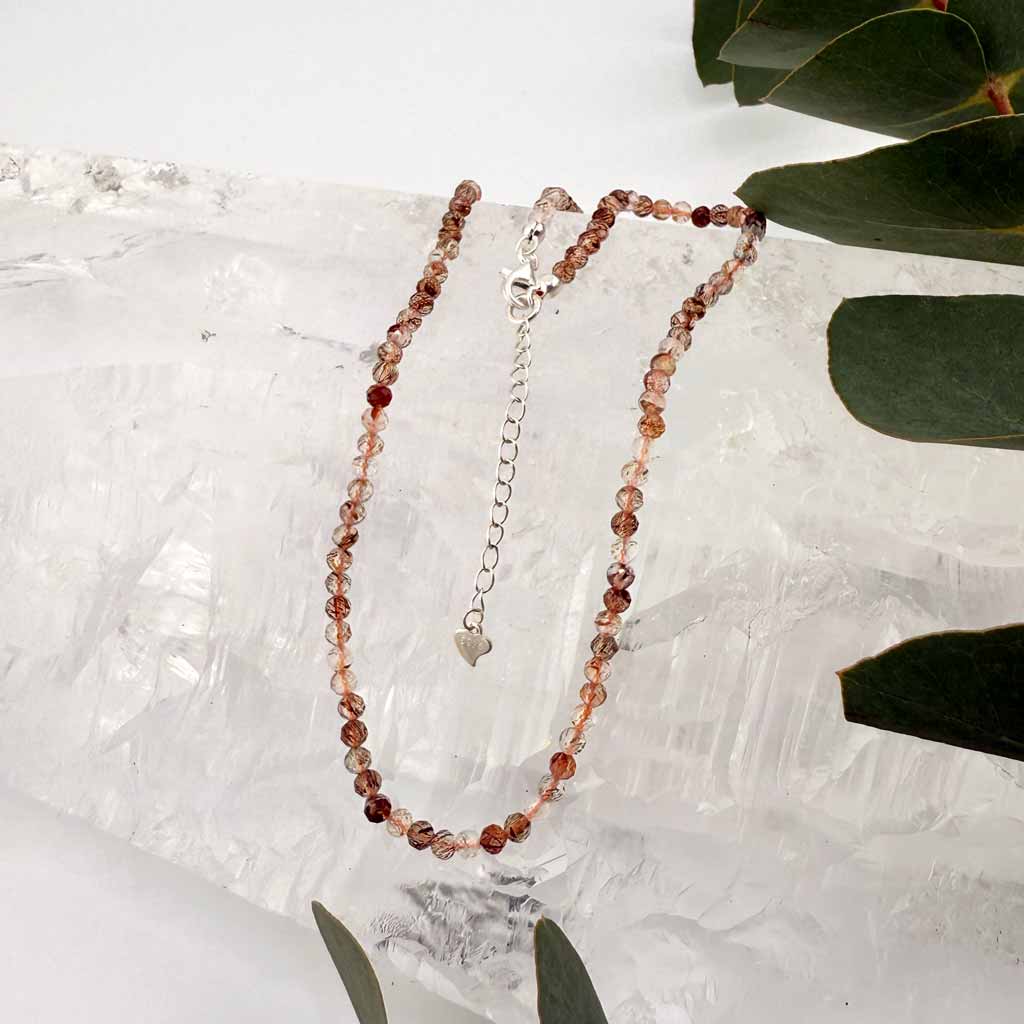 Roter Rutilquarz Halskette