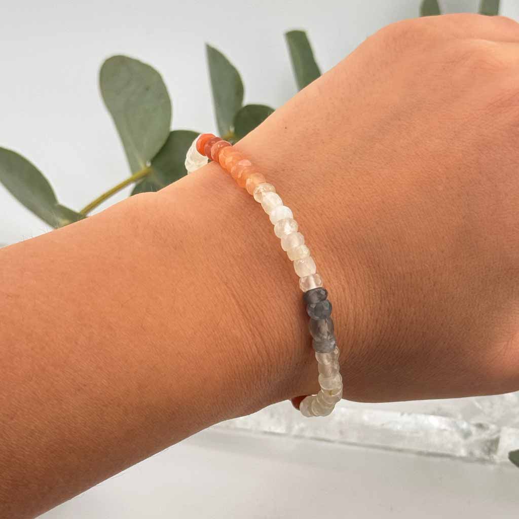 Buntes Mondstein Armband facettiert rtw