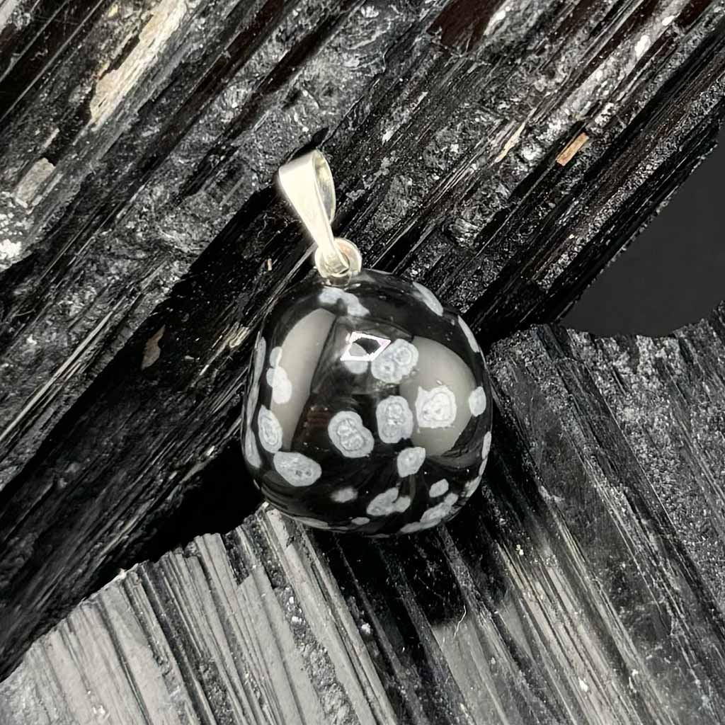 Schneeflocken Obsidian Anhänger