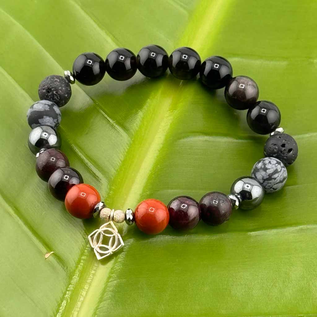 Muladhara- Das Wurzelchakra Armband red-black