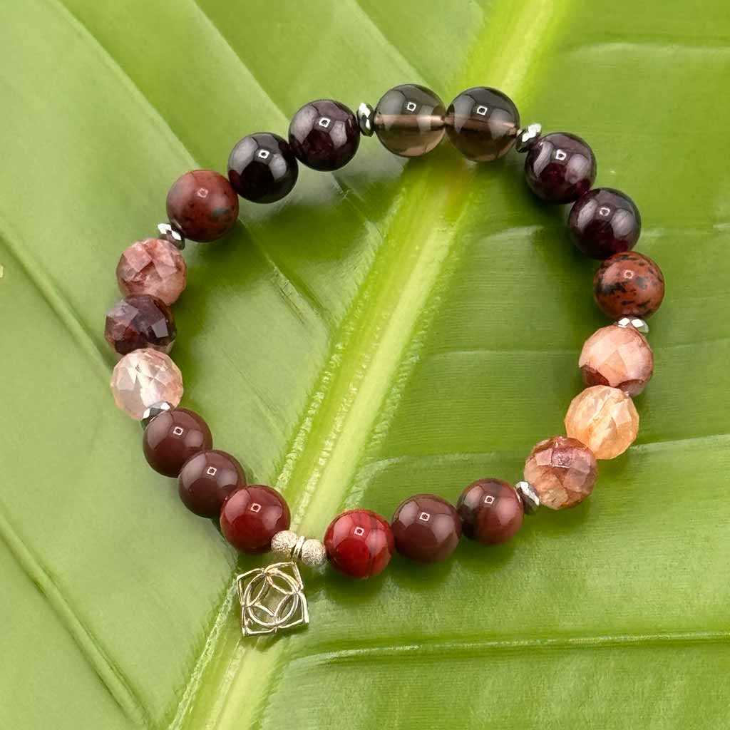 Muladhara- Das Wurzelchakra Armband darkred