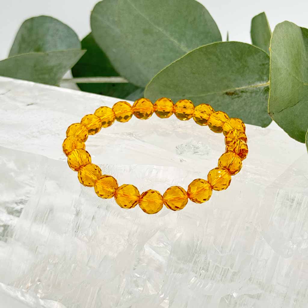 Citrin Armband intensiv facettiert