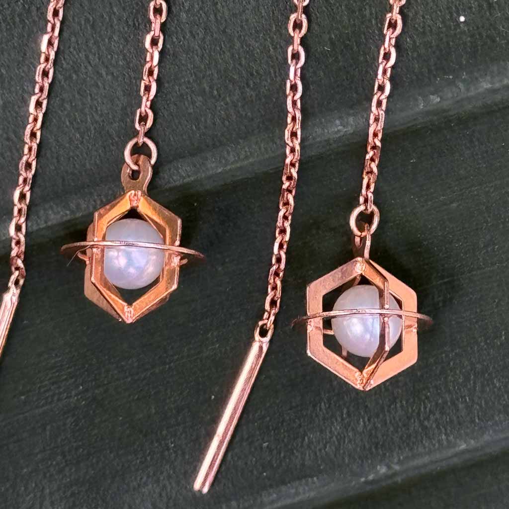 Perlen Ohrringe Roségold