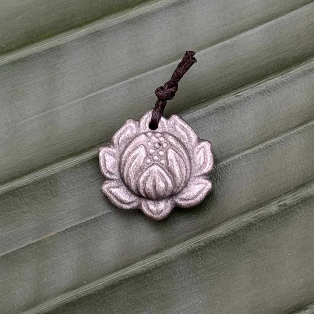 Obsidian Lotus Anhänger