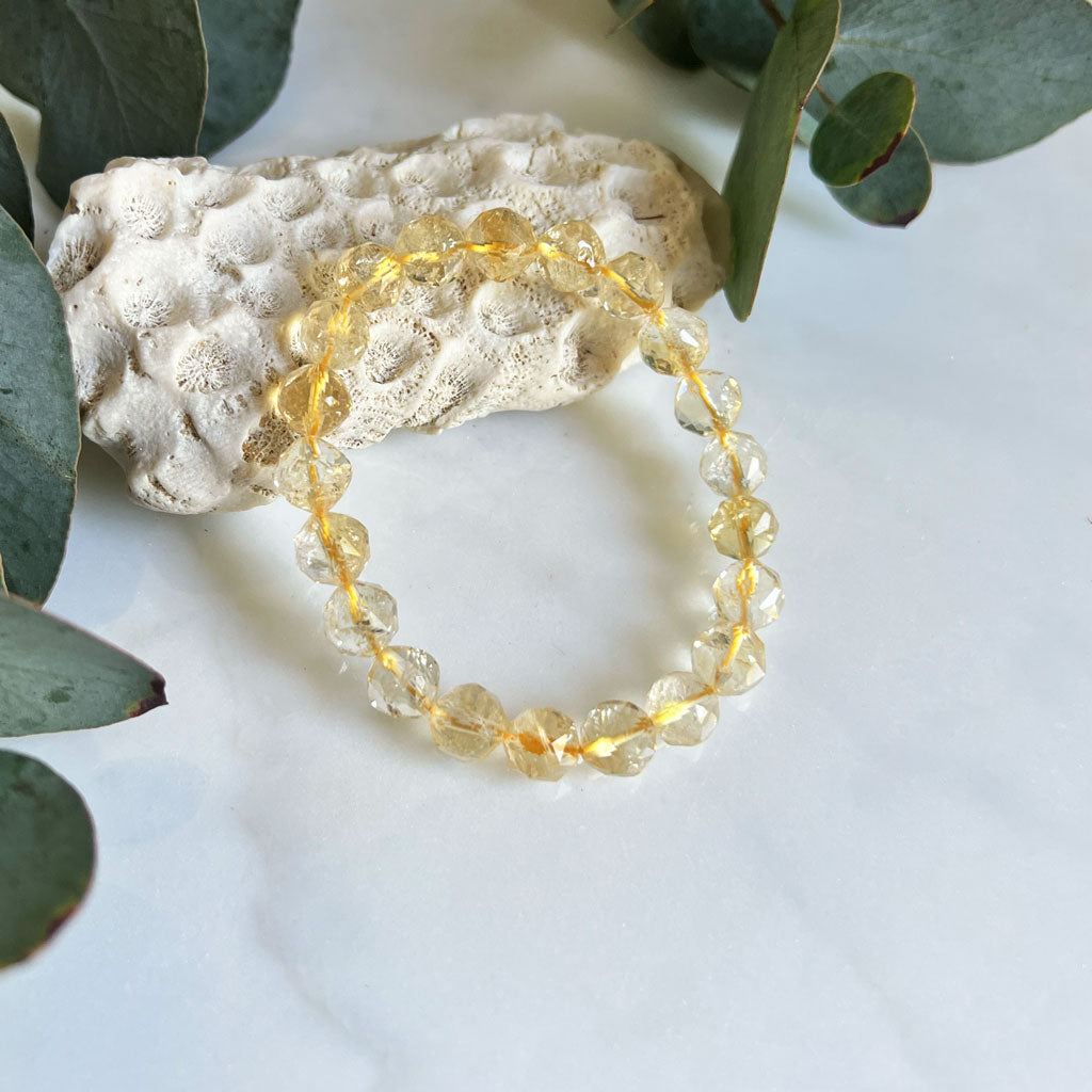 Citrin Armband facettiert