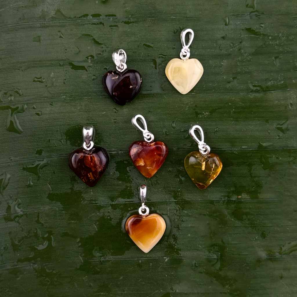 Bernstein Herz Anhänger