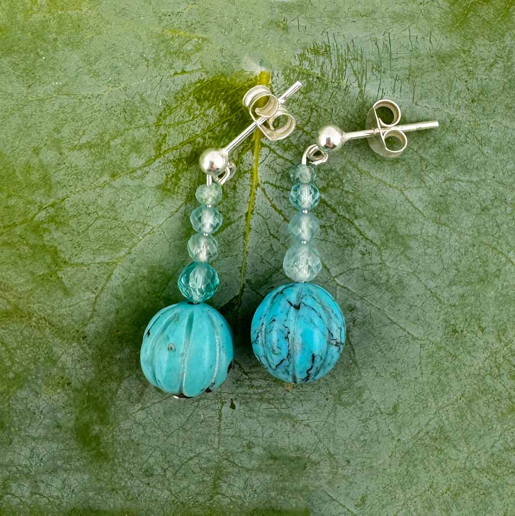 Türkis-Apatit-Turmalin Ohrringe