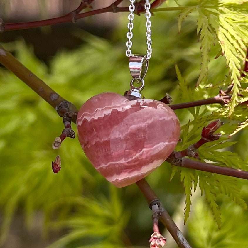 Rhodochrosit Herz Anhänger