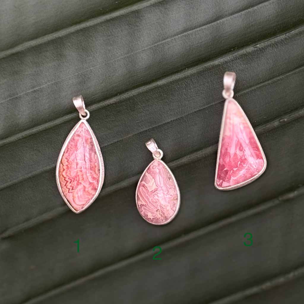 Rhodochrosit Silber Anhänger