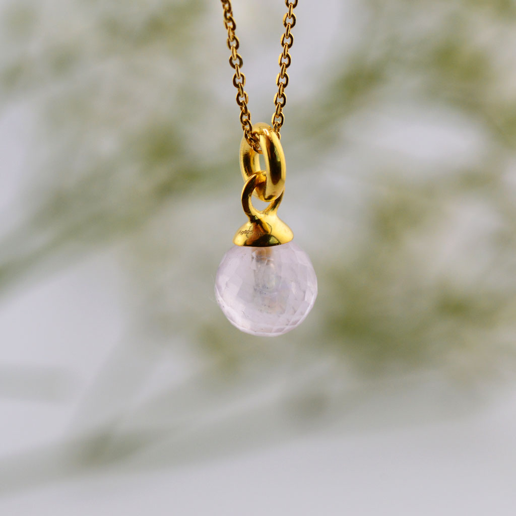 Rosenquarz Anhänger facettiert