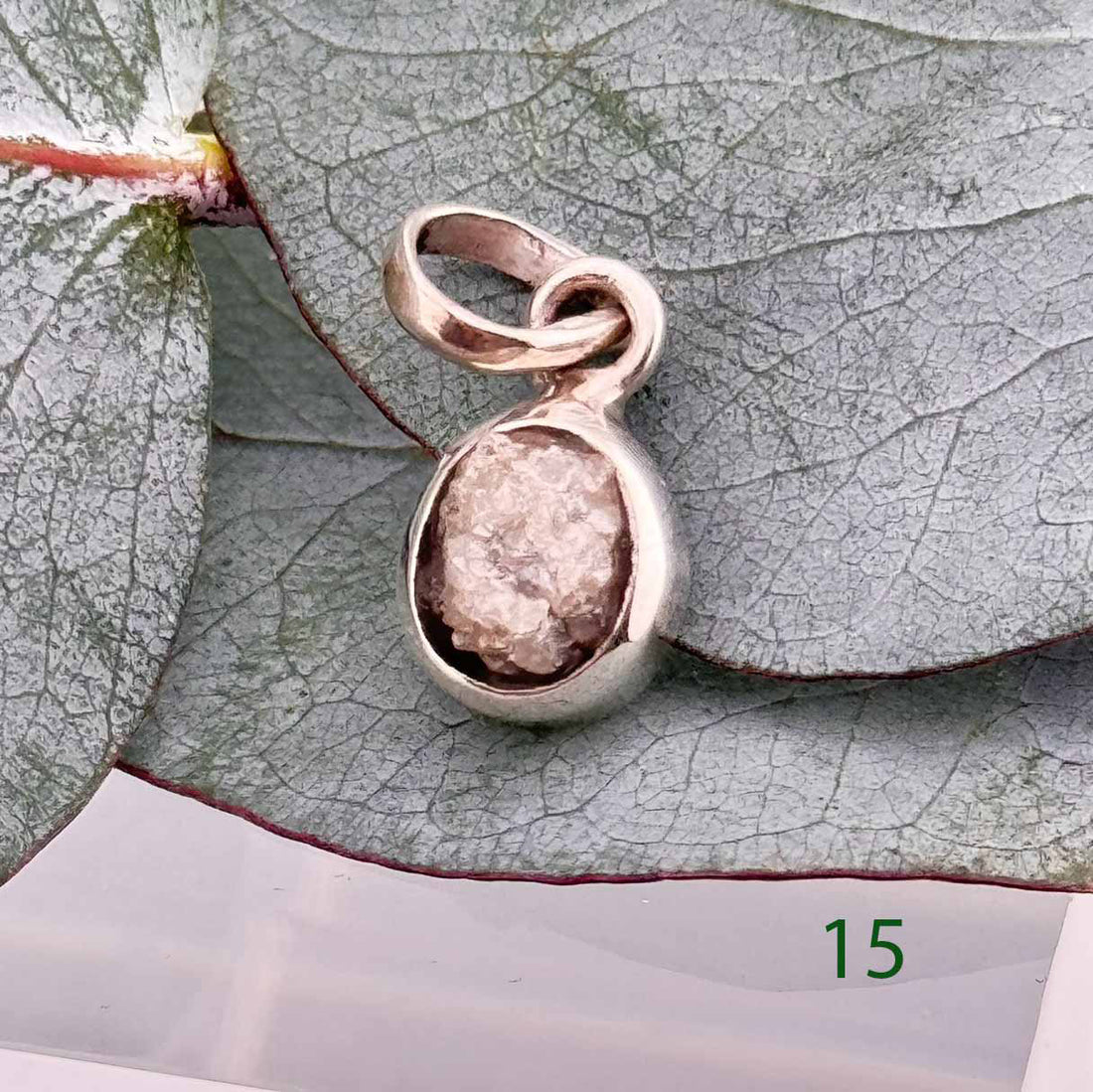 Echter Rohdiamant in Silber