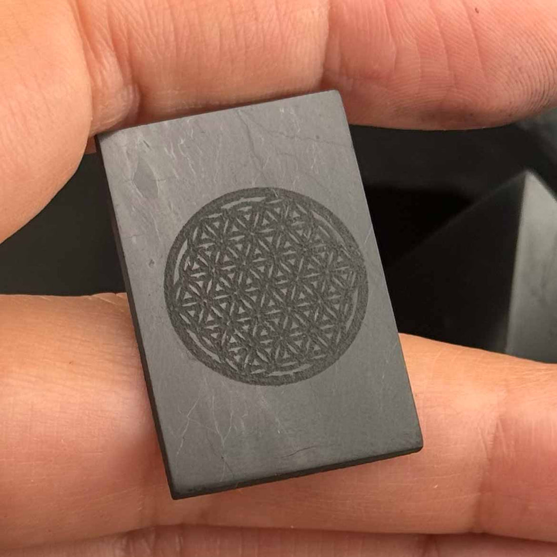 Besonderheit! Shungit Schutz Slices Blume des Lebens fürs Handy