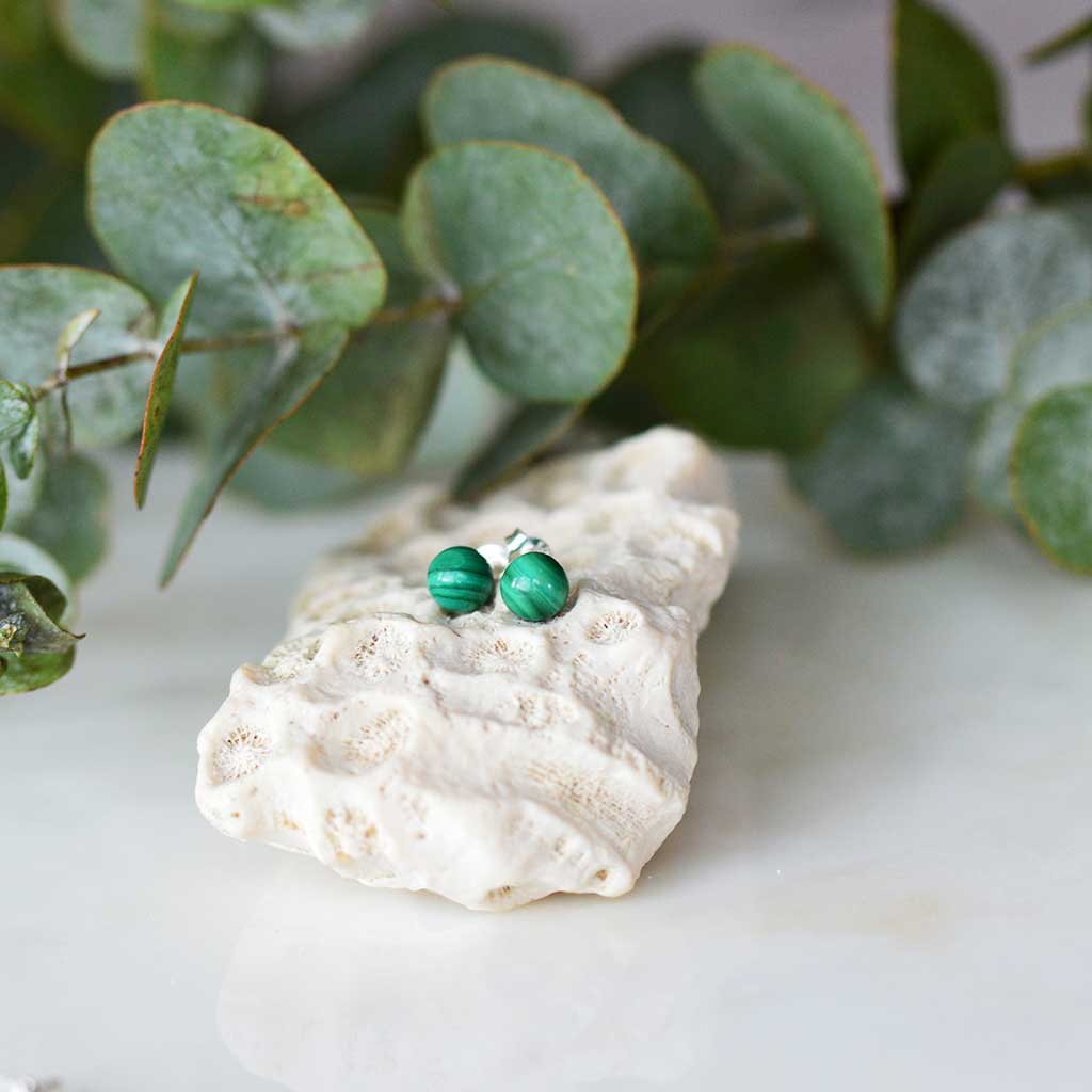 Malachit Ohrstecker