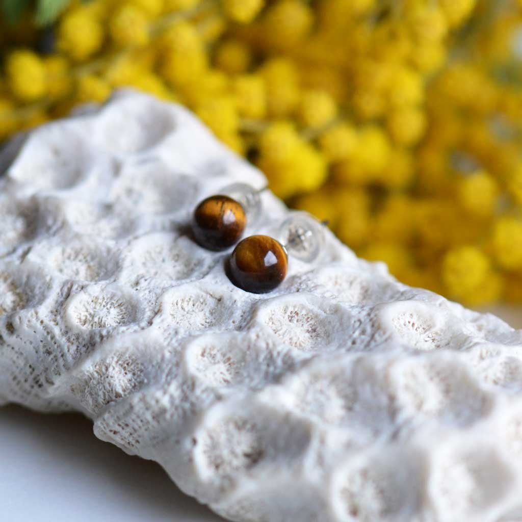 Tigerauge Ohrstecker