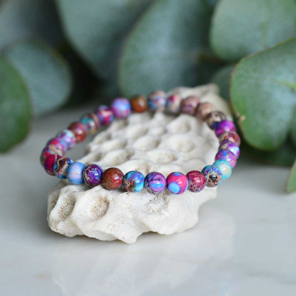 Regenbogen Meeressediment Jaspis Armband