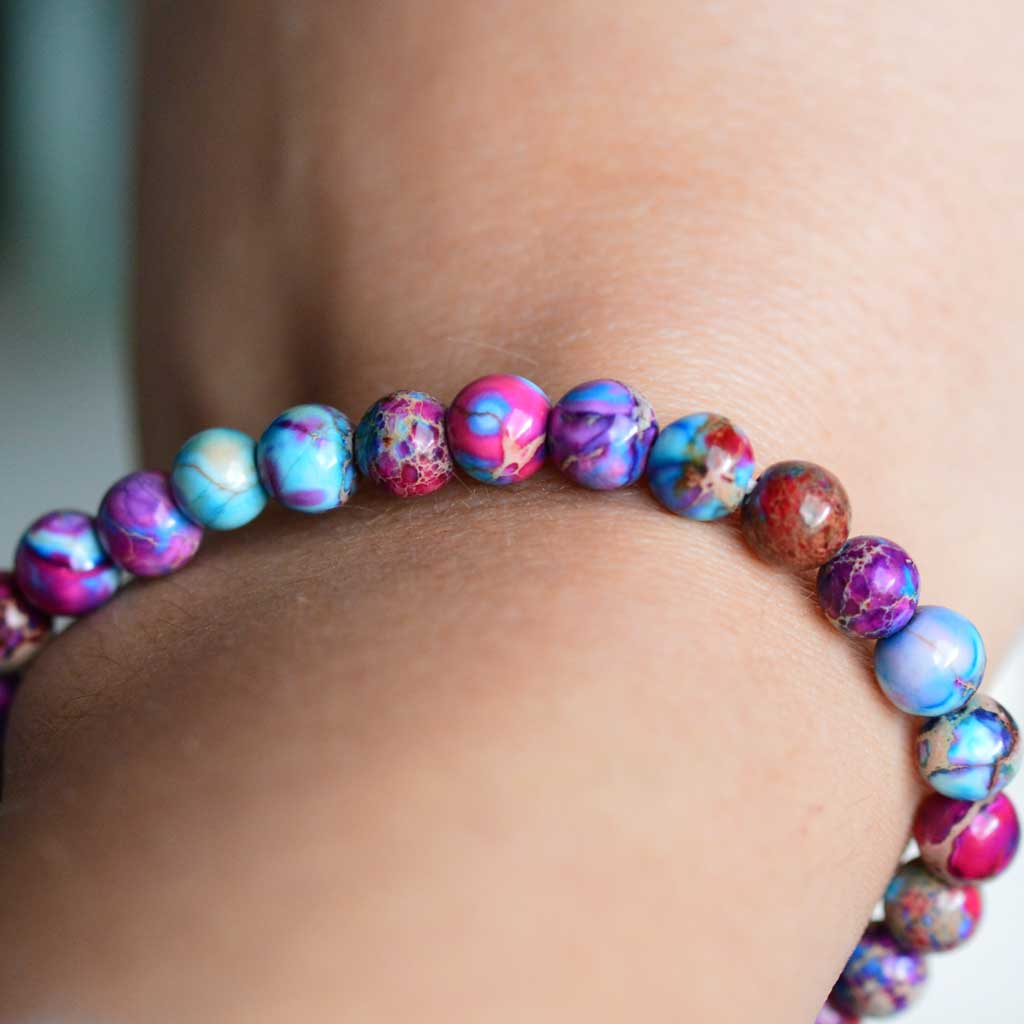 Regenbogen Meeressediment Jaspis Armband