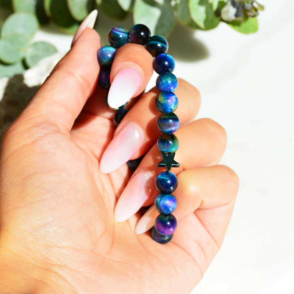 Regenbogen Tigerauge Armband