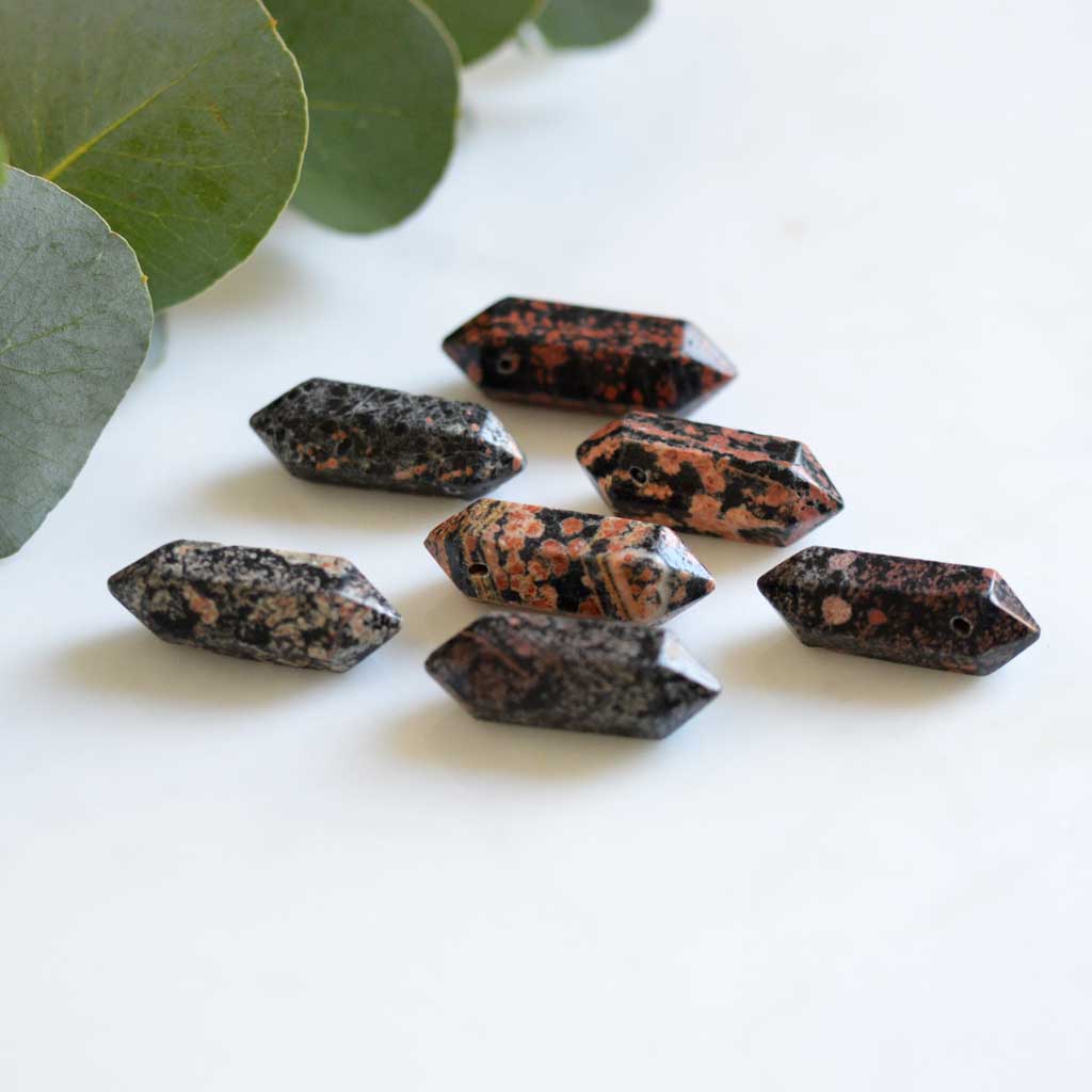 Roter Schneeflocken Obsidian Anhänger