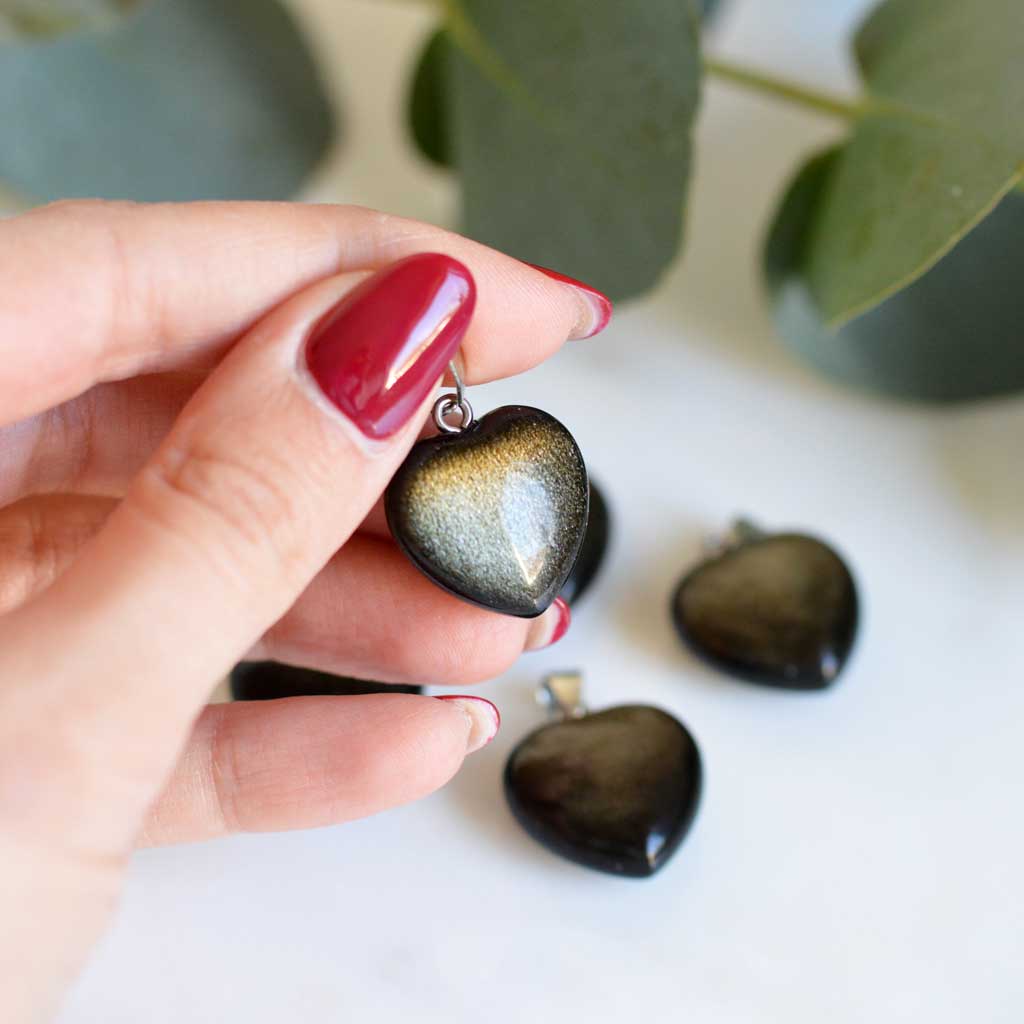 Obsidian Herz Anhänger