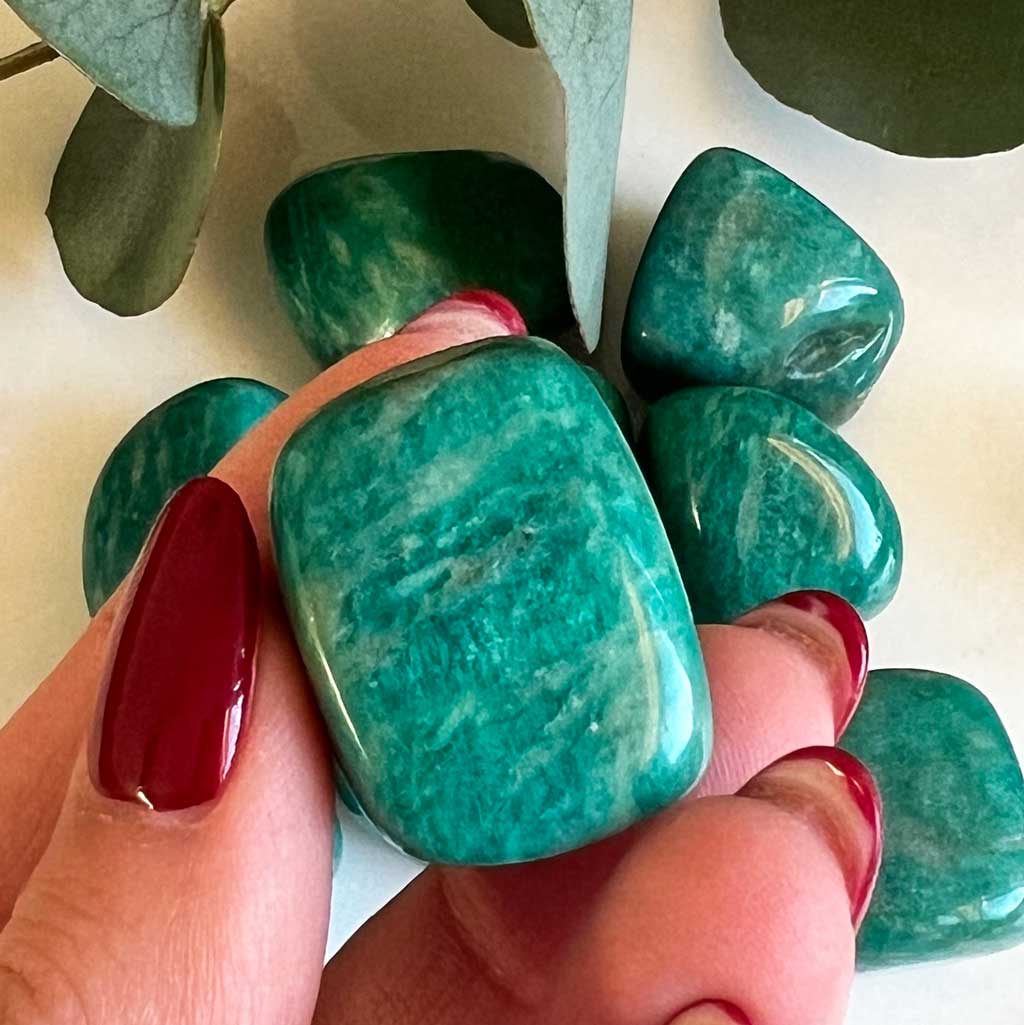 Amazonit Trommelsteine Russland