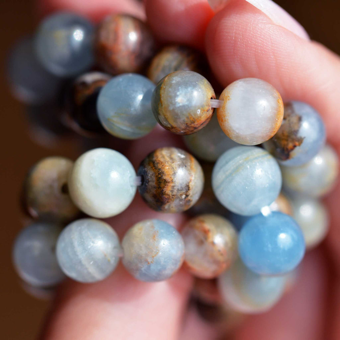 Lemurian Aquatine Calcit Armband
