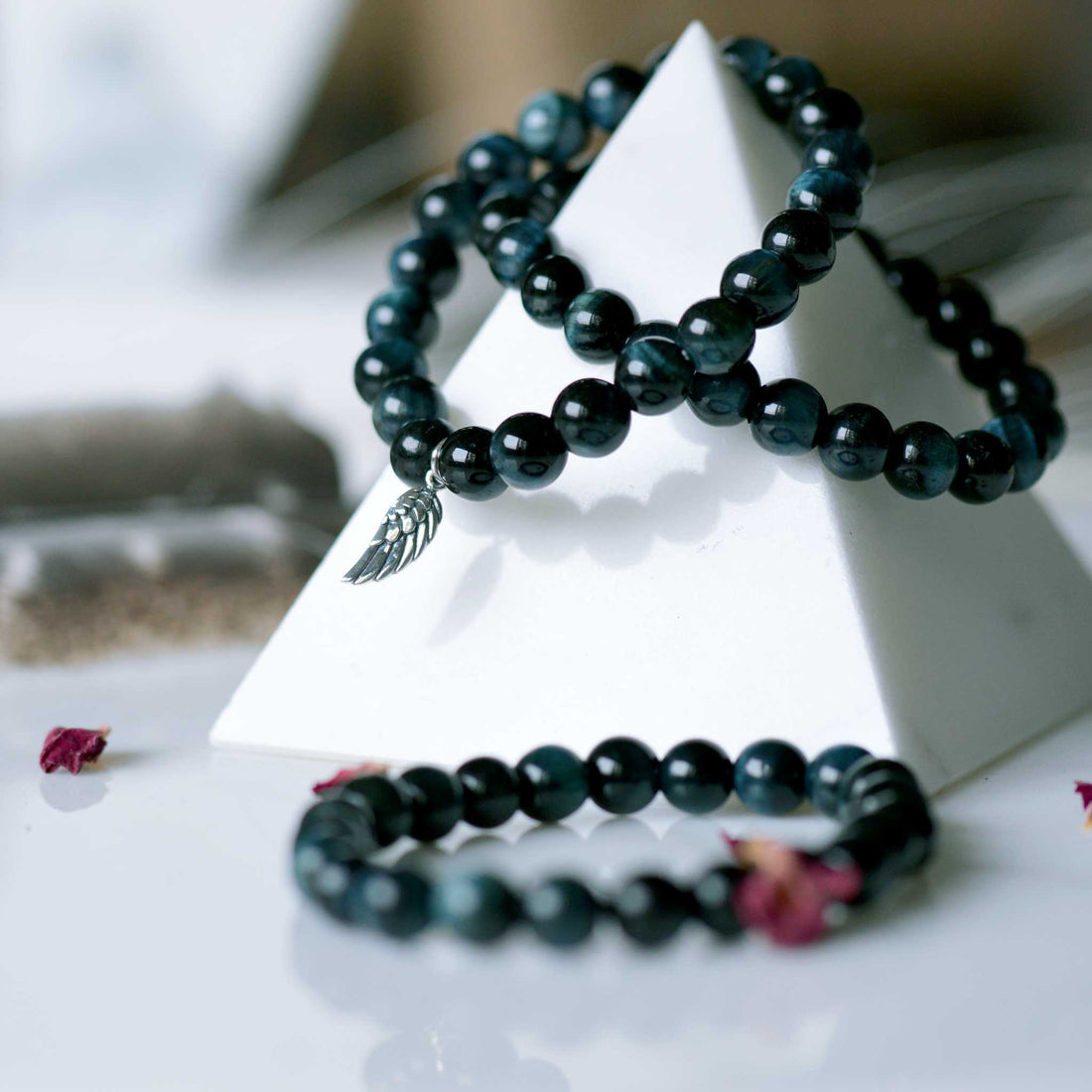 Tigerauge Dunkelblau Armband